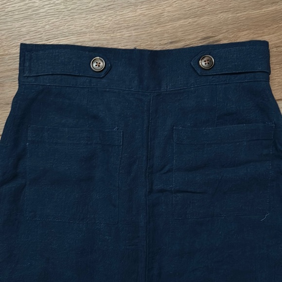 Blue Pencil Skirt with Pockets - Picture 2 of 6